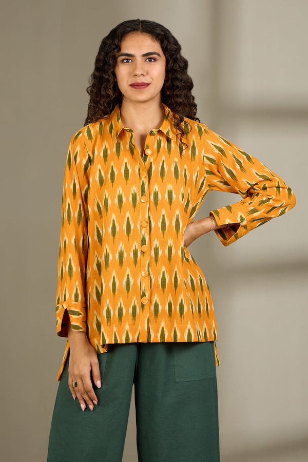 Maati Craft Lemon Grove High Low Hem Cotton Shirt