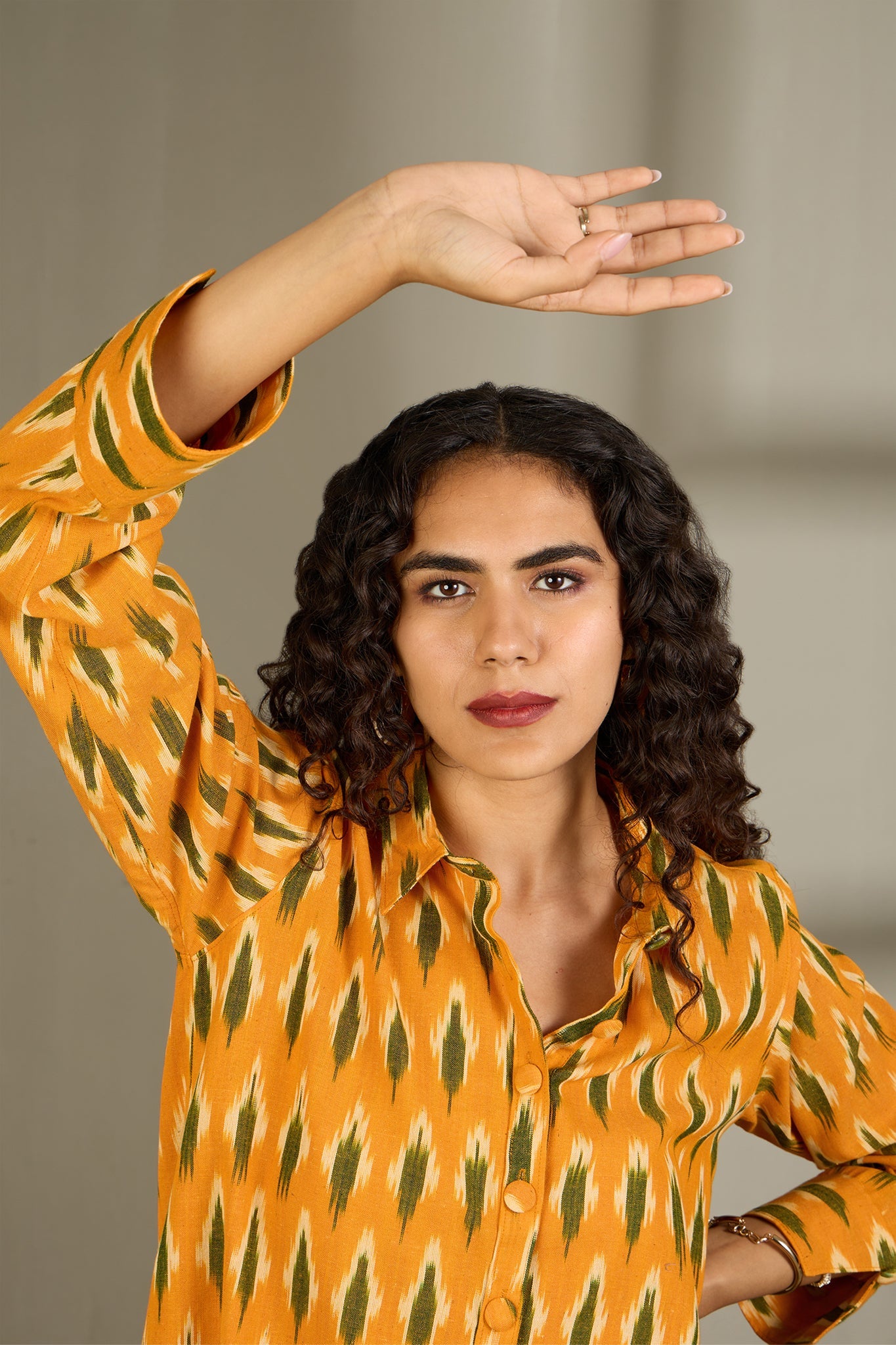 Maati Craft Lemon Grove High Low Hem Cotton Shirt