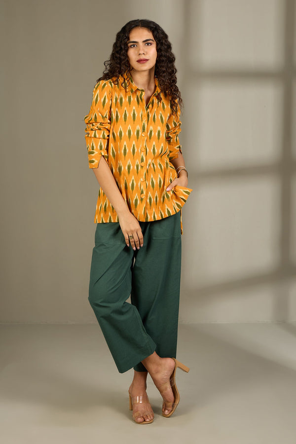 Maati Craft Lemon Grove High Low Hem Cotton Shirt