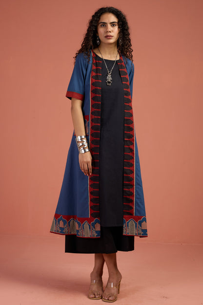 Maati Craft Jacket & Dress Indigo Archway Tales Long Jacket With Pockets (set of 2)