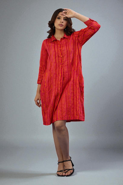 Sunset Rhythm Tunic Shirt Dress