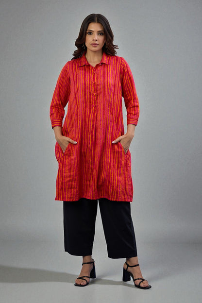 Sunset Rhythm Tunic Shirt Dress Mc