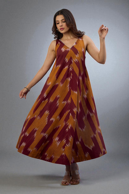 Rustic Rhythm Sleeveless Strap V-Neck Bias Dress Mc