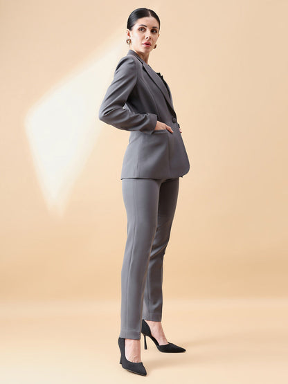 Stretch Pant suit- Dark Grey