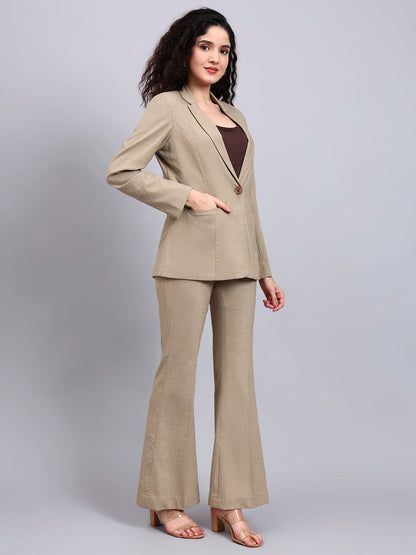 Powersutra Beige Tailored Stretch Pantsuit