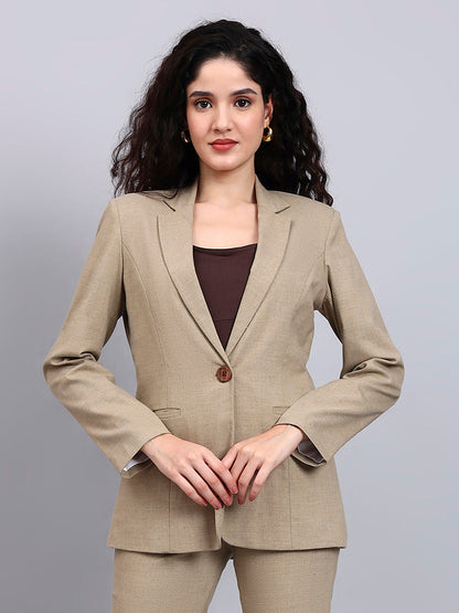 Powersutra Beige Tailored Stretch Pantsuit