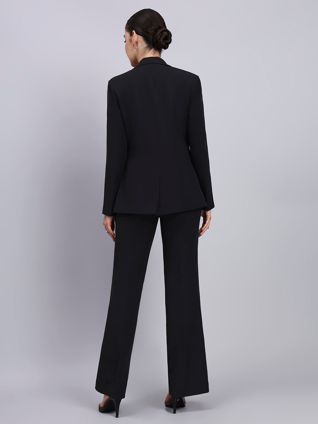 Powersutra Tailored Embellished Contour Black Blazer Set