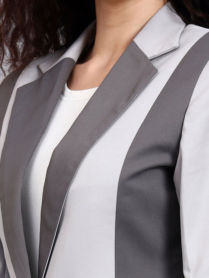 Powersutra Two-Tone Grey Color Blocking Suit That Defines Power Dressing With Sleek Precision