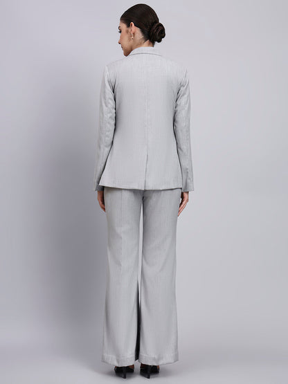 Powersutra Tailored Power Suit Featuring Refined Linear Detailing With Flared Pants