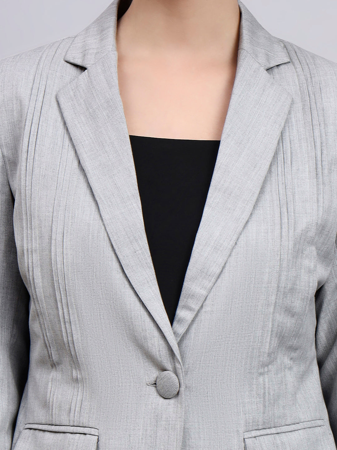 Powersutra Tailored Power Suit Featuring Refined Linear Detailing With Flared Pants