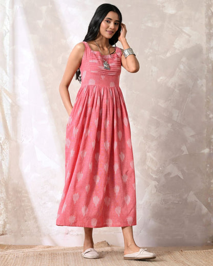 Mira Pink Ikat Maxi Dress