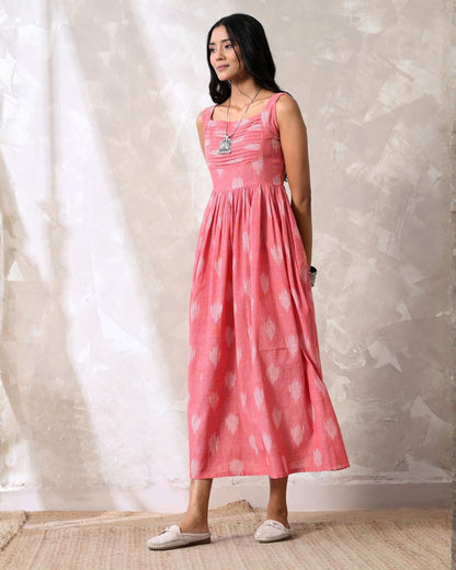 Mira Pink Ikat Maxi Dress
