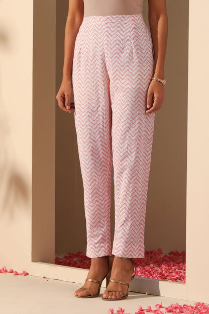 Murraya Rose Pink Mirrorwork Chanderi Kurta Set of 3