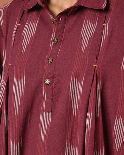 Plum Ikat Swing Dress Bo