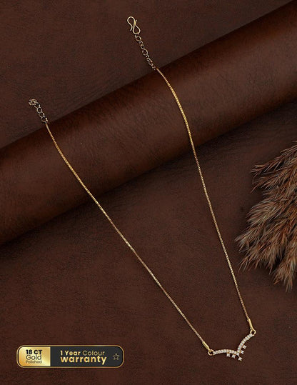 18K Gold-Tone Minimalist Crystal Pendant Necklace