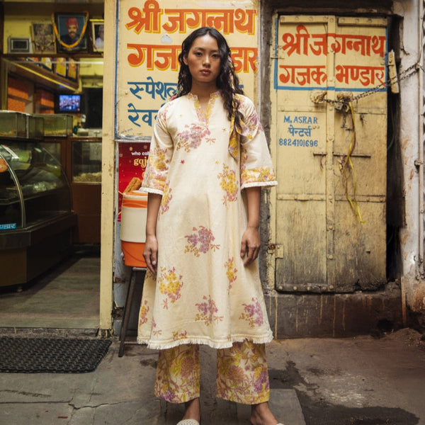 Ivory Blossom Kurta Only