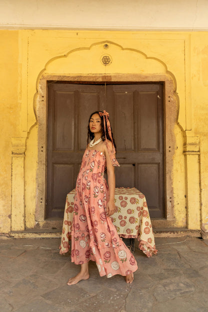 Petal Pink Tie Up Dress