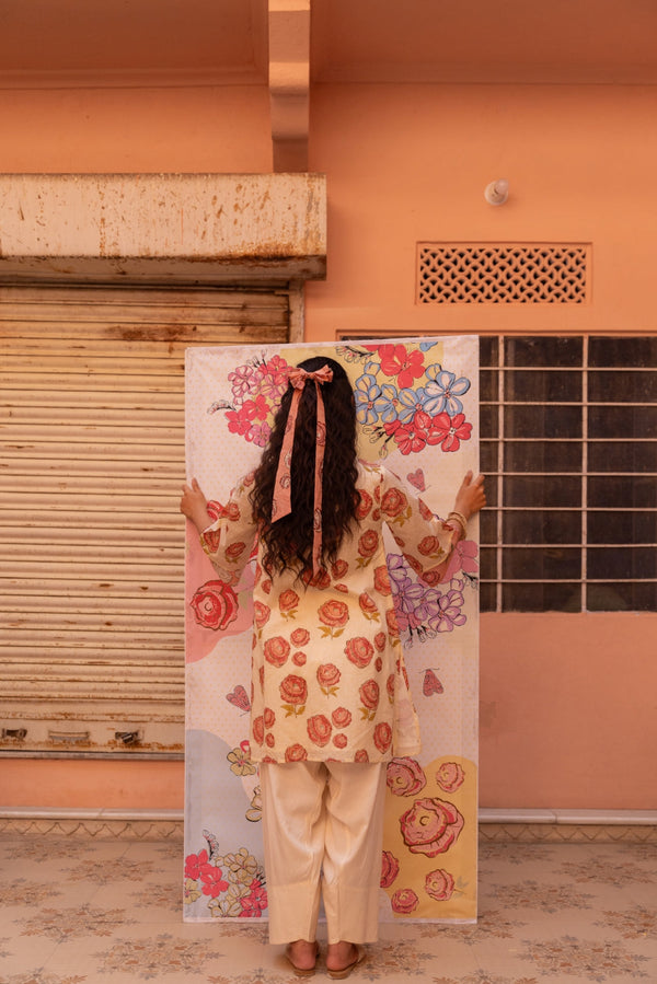 Rosy Blush Floral Kurta Only