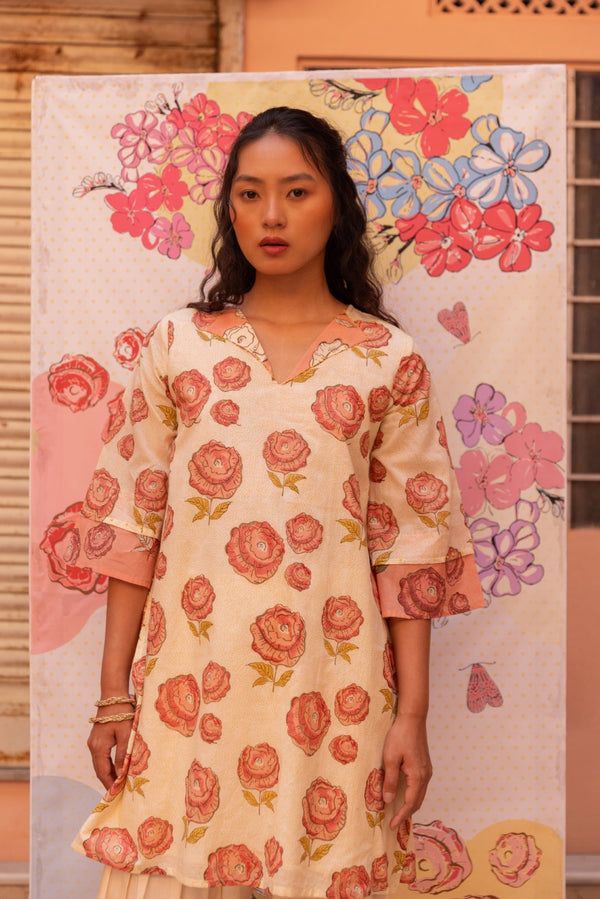 Rosy Blush Floral Kurta Set