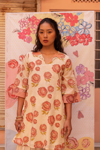 Rosy Blush Floral Kurta Only