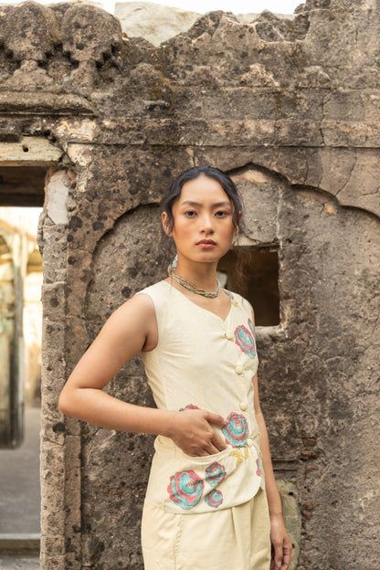 Rosette Cotton Waistcoat