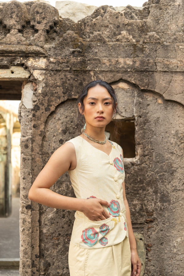 Rosette Cotton Waistcoat