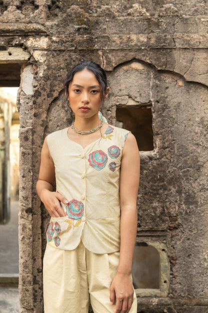 Rosette Cotton Waistcoat