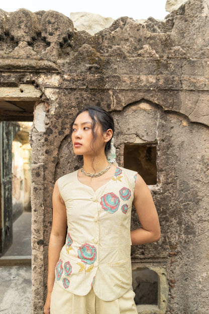 Rosette Cotton Waistcoat