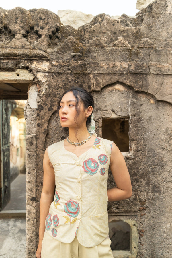 Rosette Cotton Waistcoat