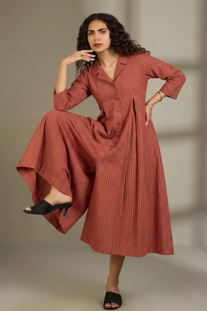 Red_Saffron_Stripes_Cotton_Jumpsuit_with_Pockets__Collar