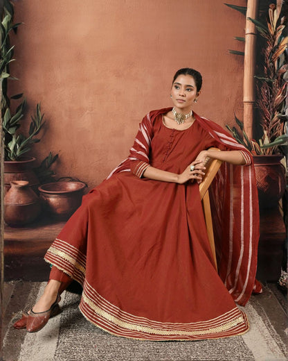 The Late Arrival Anarkali Set Bo