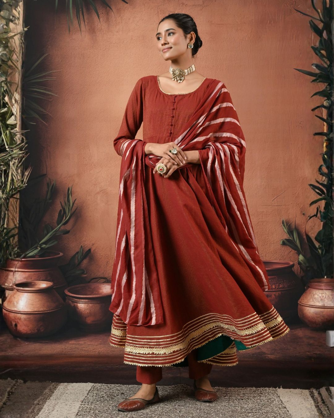 The Late Arrival Anarkali Set Bo