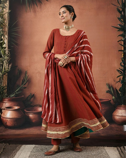 The Late Arrival Anarkali Set Bo