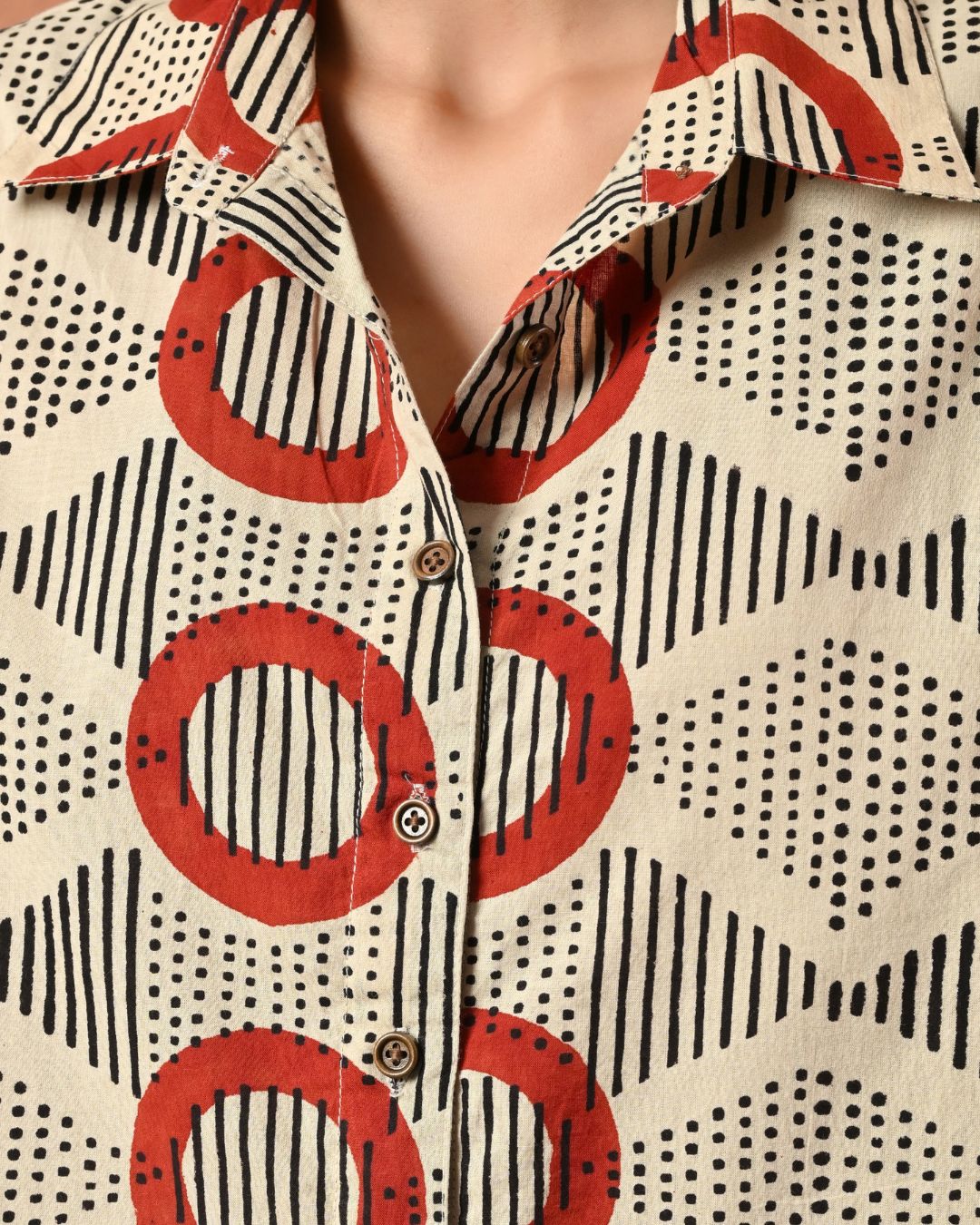Mastani Block Print Crop Shirt Bo