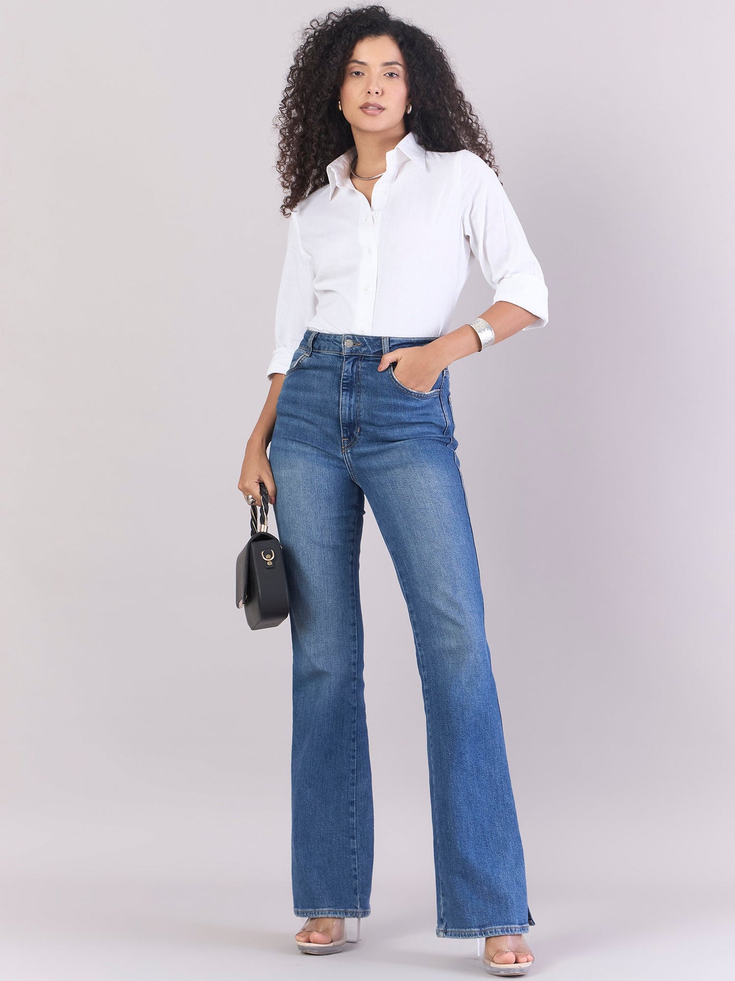 PowerSutra White Lightweight  Pure-Cotton Relax-fit Shirt