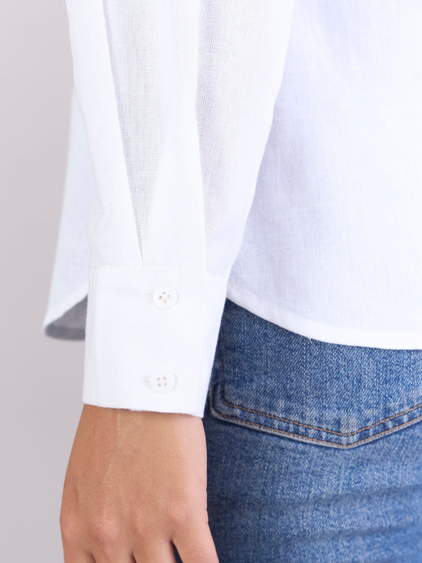 PowerSutra White Lightweight  Pure-Cotton Relax-fit Shirt