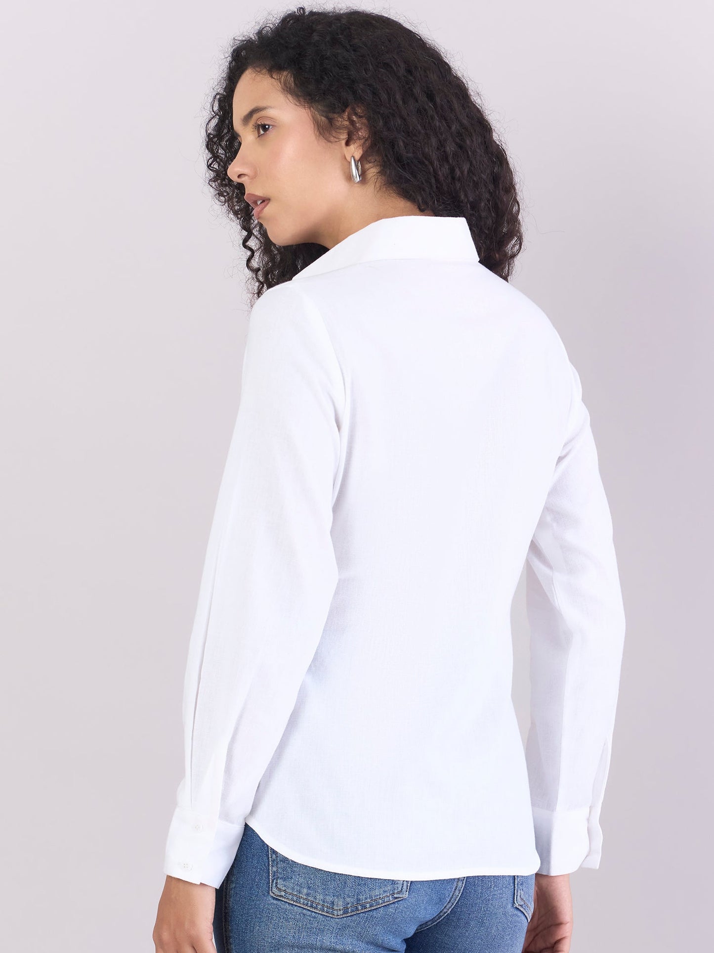 PowerSutra White Lightweight  Pure-Cotton Relax-fit Shirt