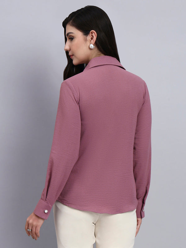 Powersutra Women Classic Pink Satin Shirt