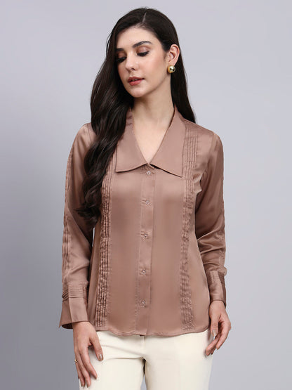 Powersutra Women Modern Pintuck Detailing Full Sleeve Shirt