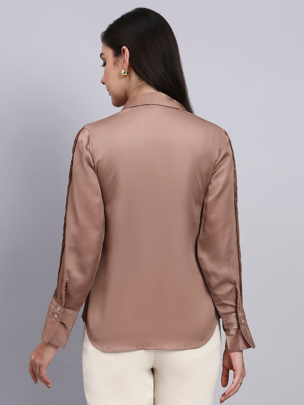 Powersutra Women Modern Pintuck Detailing Full Sleeve Shirt