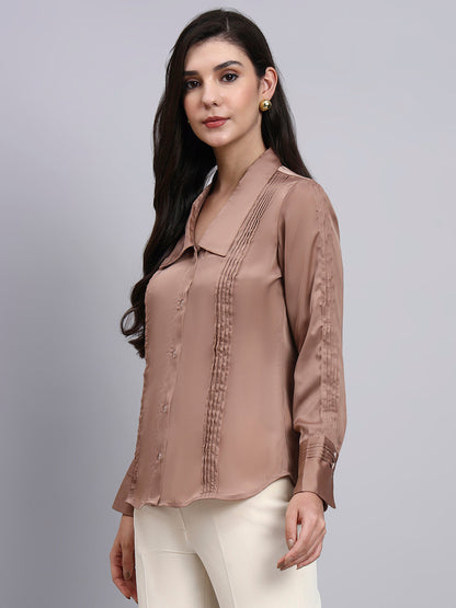 Powersutra Women Modern Pintuck Detailing Full Sleeve Shirt