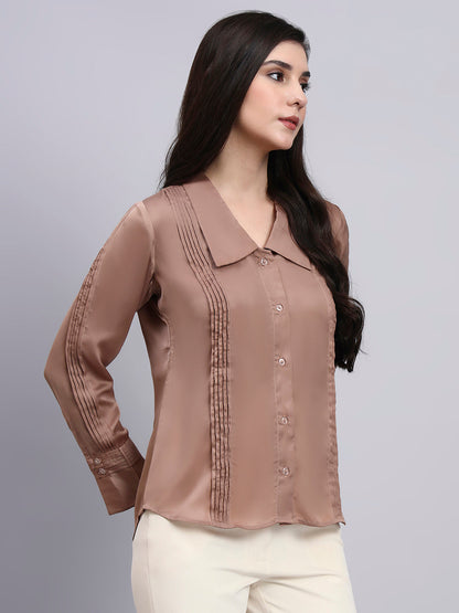 Powersutra Women Modern Pintuck Detailing Full Sleeve Shirt
