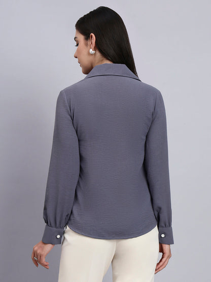 Powersutra Women Modern Vertical Seam Detailing Full Sleeve Shirt