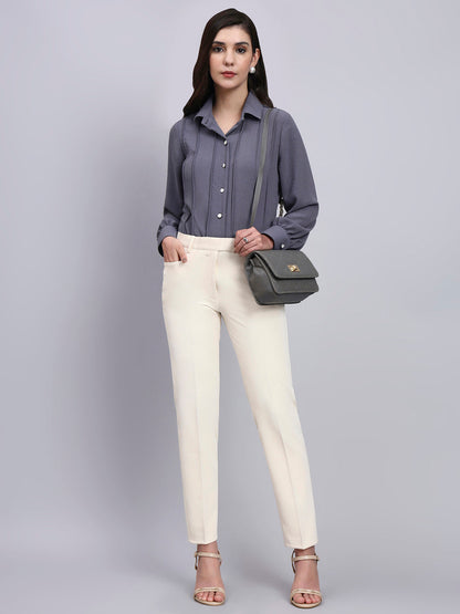 Powersutra Women Modern Vertical Seam Detailing Full Sleeve Shirt