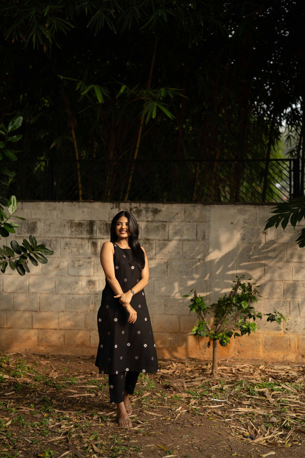 Studio Black Cotton Co-Ord Set- Sleeve Length Can be Customized