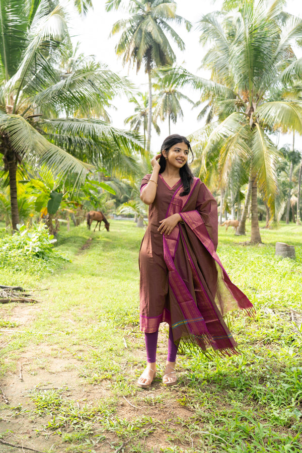 Studio Brown Kanchi Cotton Top & Dupatta LP- 48Hr Delivery