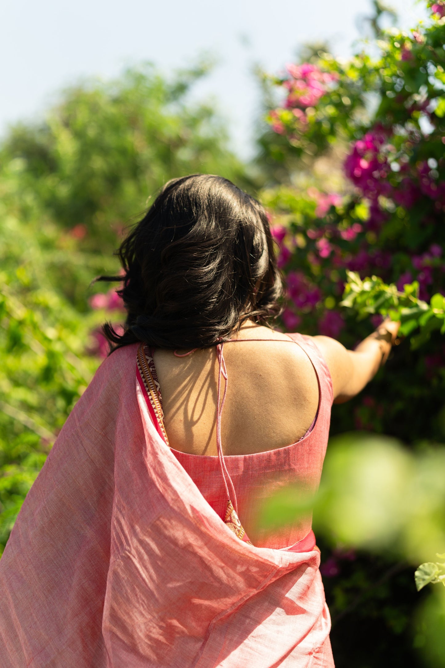 Studio  Peach Pink Malar Narayanpet Anarkali Top & Dupatta