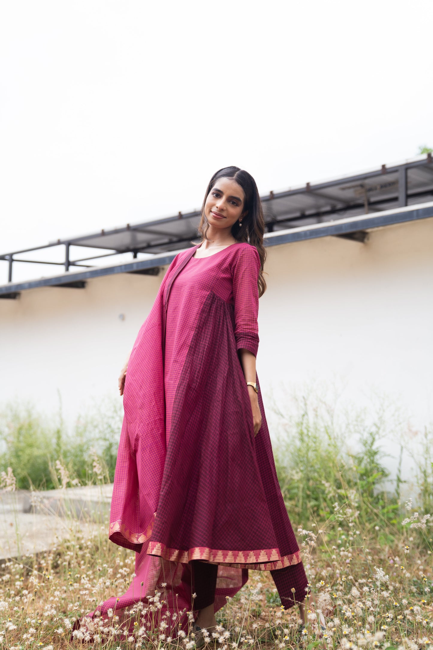 Mulberry Kattam Set (Top & Dupatta)