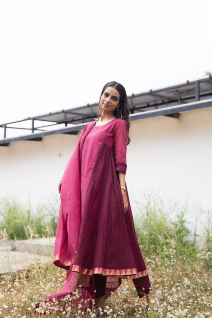 Mulberry Kattam Set (Top & Dupatta)