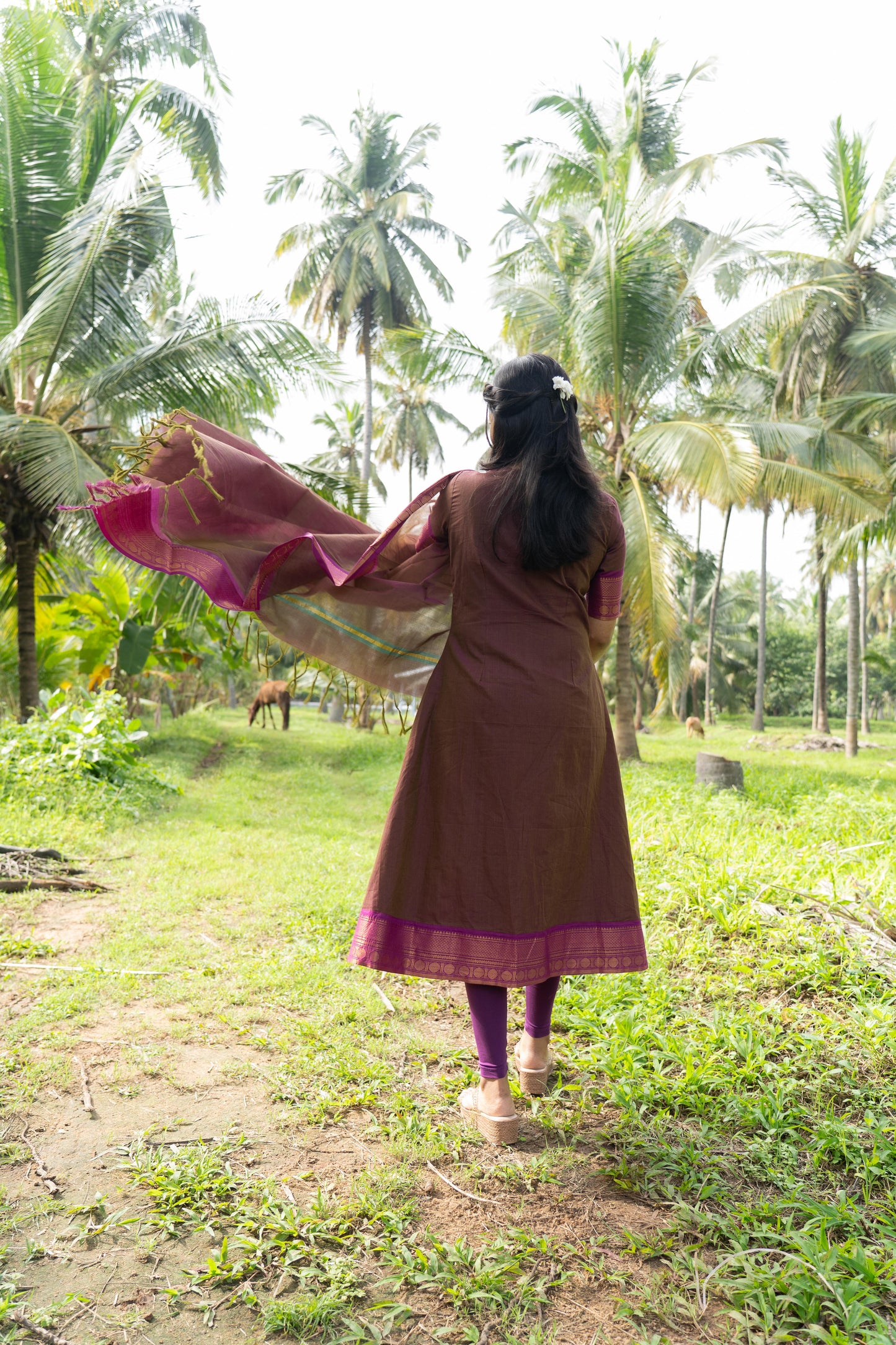 Studio Brown Kanchi Cotton Top & Dupatta